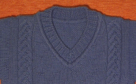 Часть 8. Пуловер с косами для мальчика. Расчет, вязание и обработка V образного выреза.